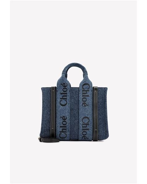 chloe mini woody|chloe woody tote denim.